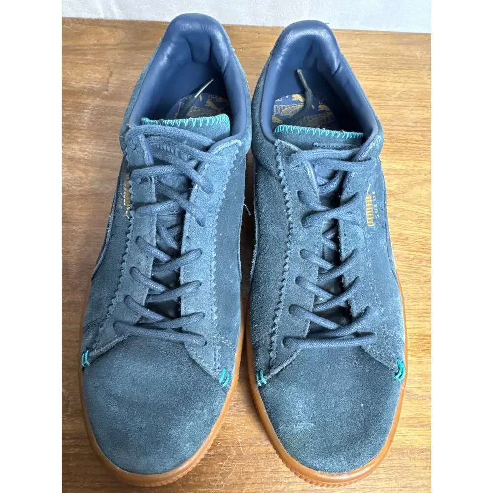 Puma Suede Crafted Pack Size 7 Mens Blue Shoes 356172 Gum Soles Classic Sneakers